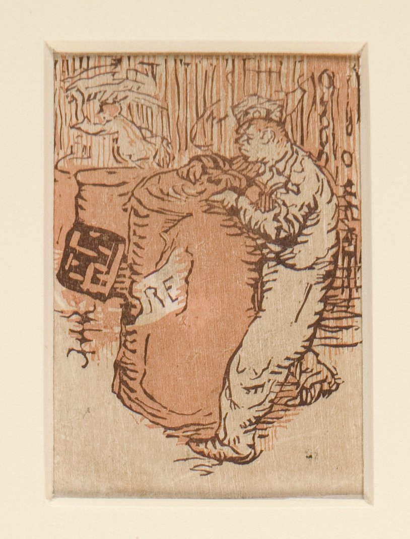 Gateselgerne i La Pensee, illustrasjon, s. 35 av Maurice Delcourt