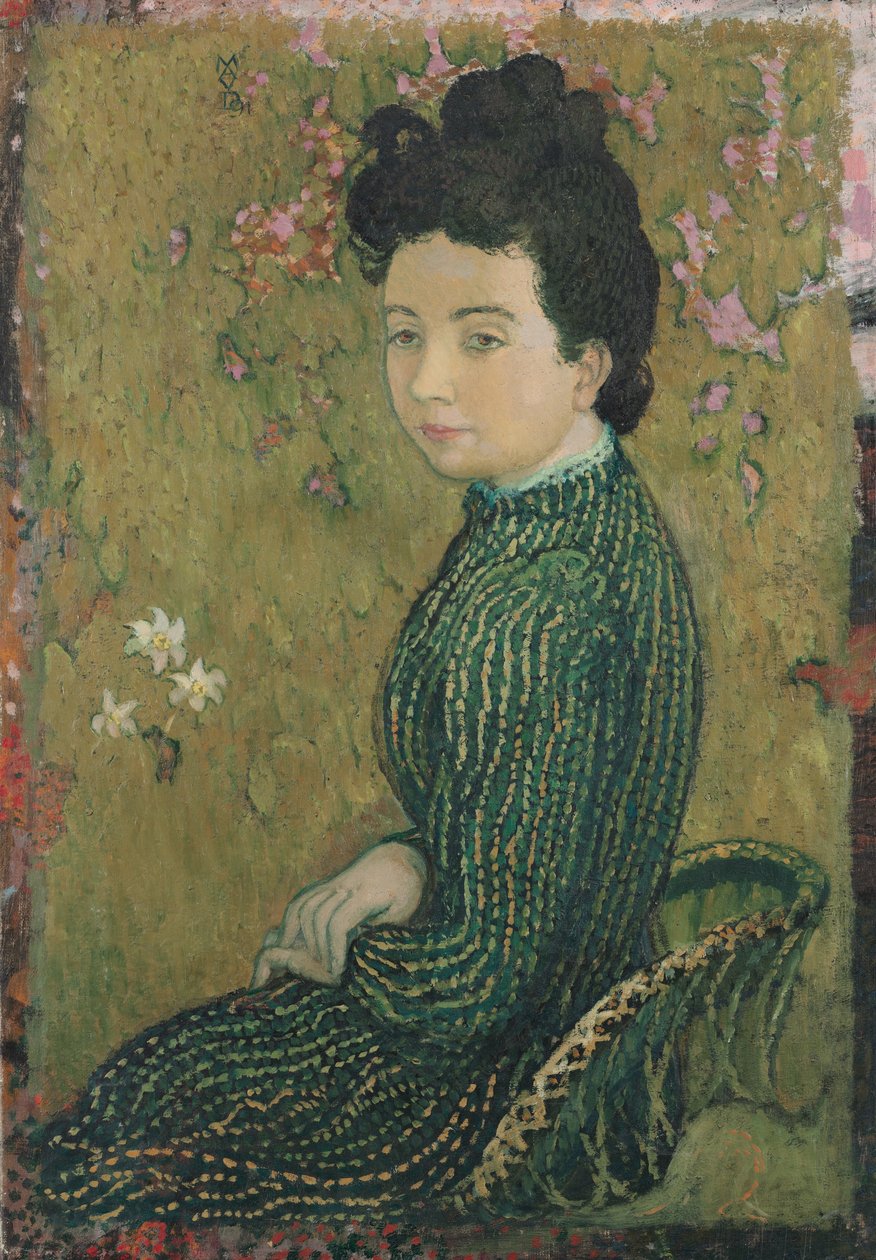 Eva Meurier i en grønn kjole, 1891 av Maurice Denis
