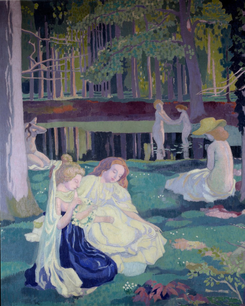 Spill med ratt (detalj) 1900 (olje på lerret) av Maurice Denis