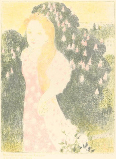 Skumringene har en mykhet av gammel maling av Maurice Denis