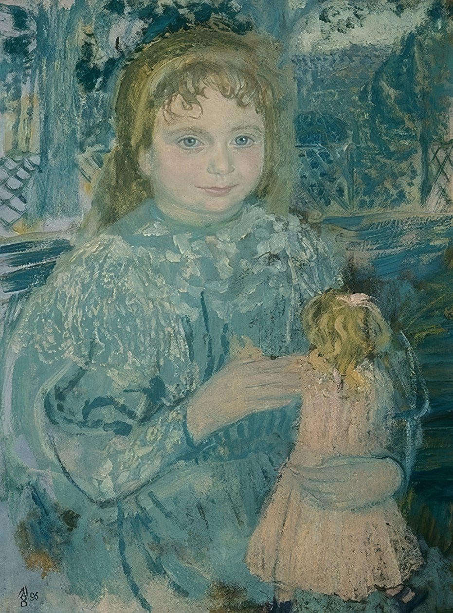 Jente med en dukke (portrett av Thérèse Watillaux). 1896 av Maurice Denis