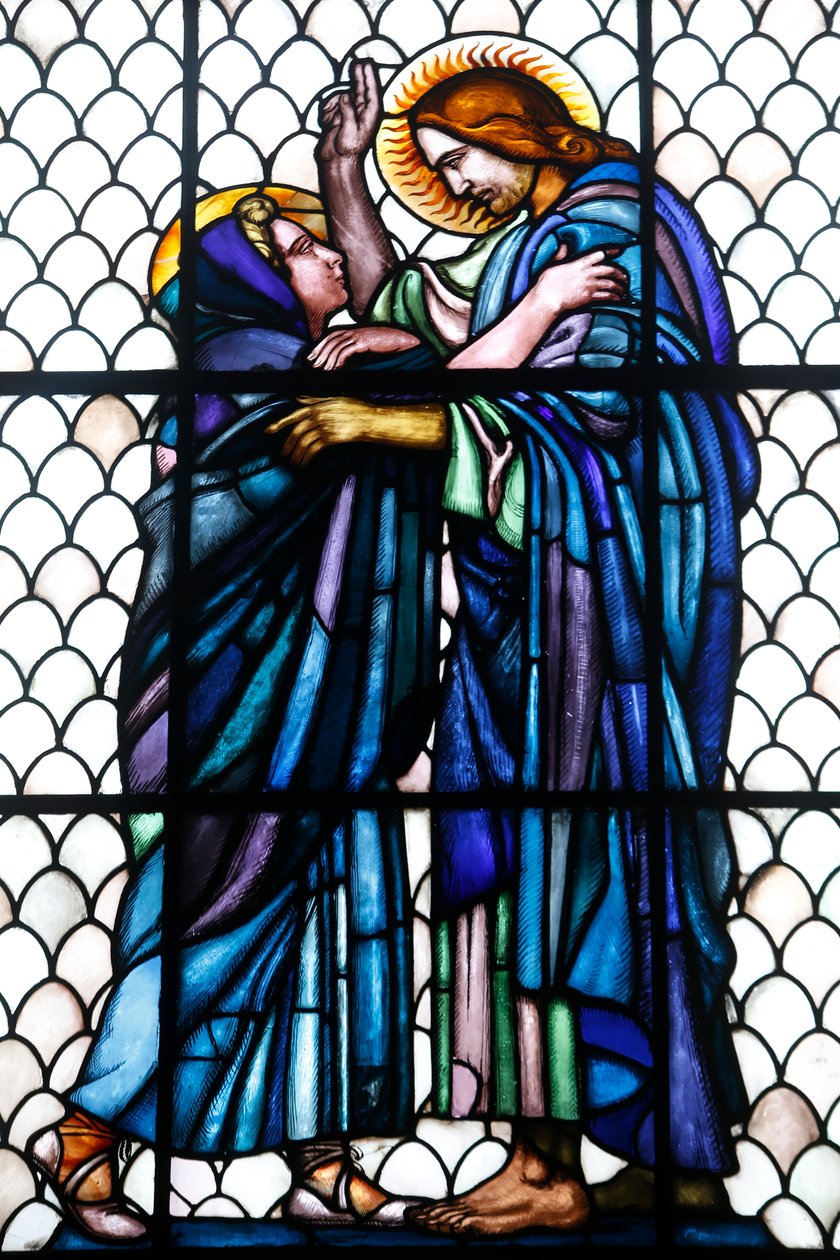 Maurice Denis museum, Saint Germain en Laye, Frankrike, Saint Louis kapell (farget glass) av Maurice Denis
