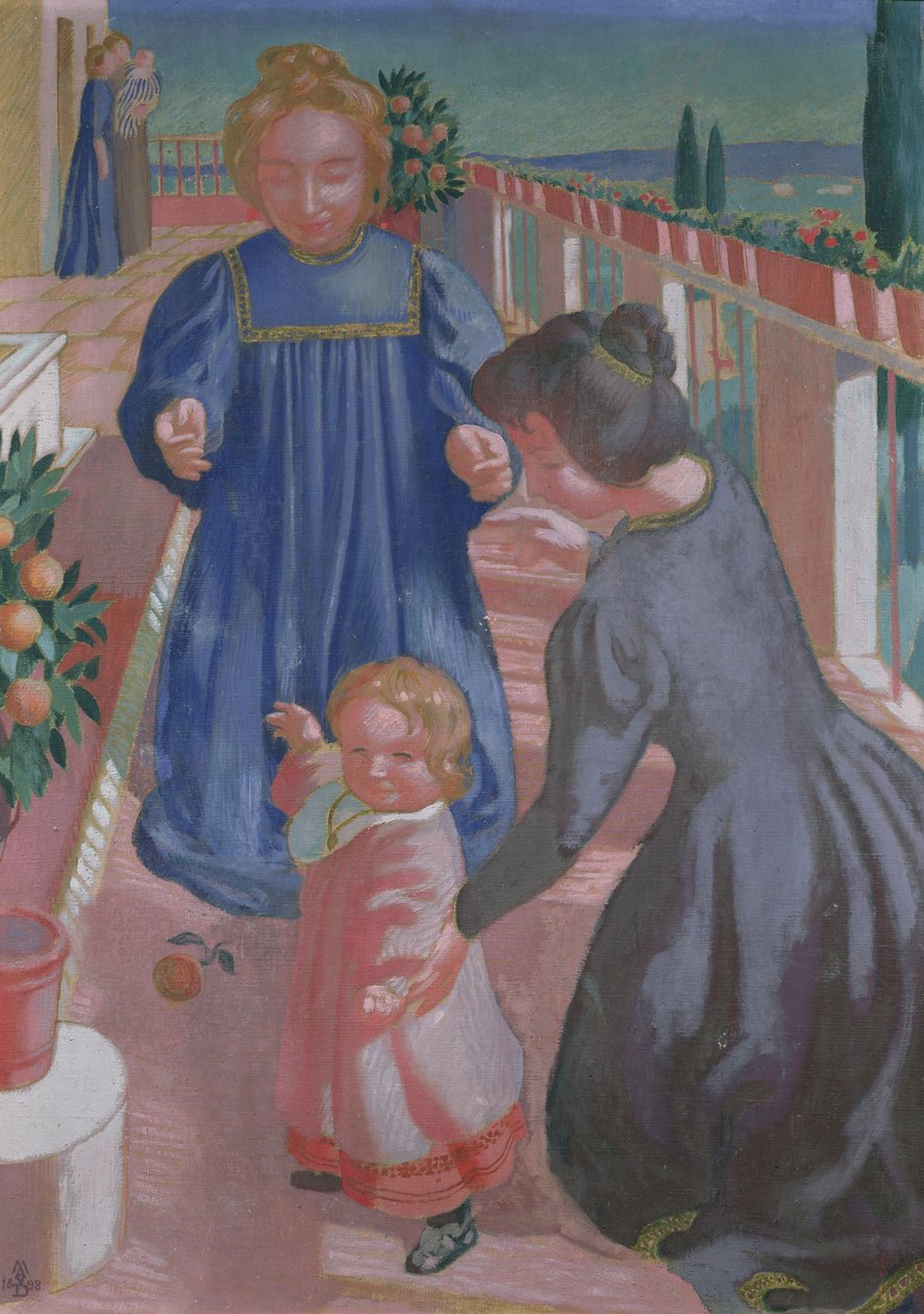 De første trinnene på terrassen ved Fiesole, 1898 av Maurice Denis