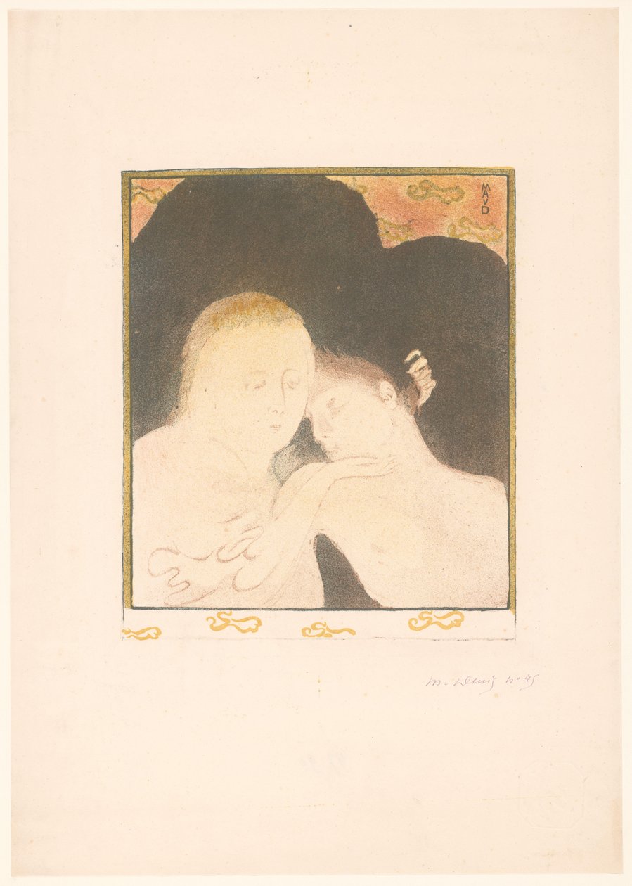 Kvinne klemmer ung mann av Maurice Denis