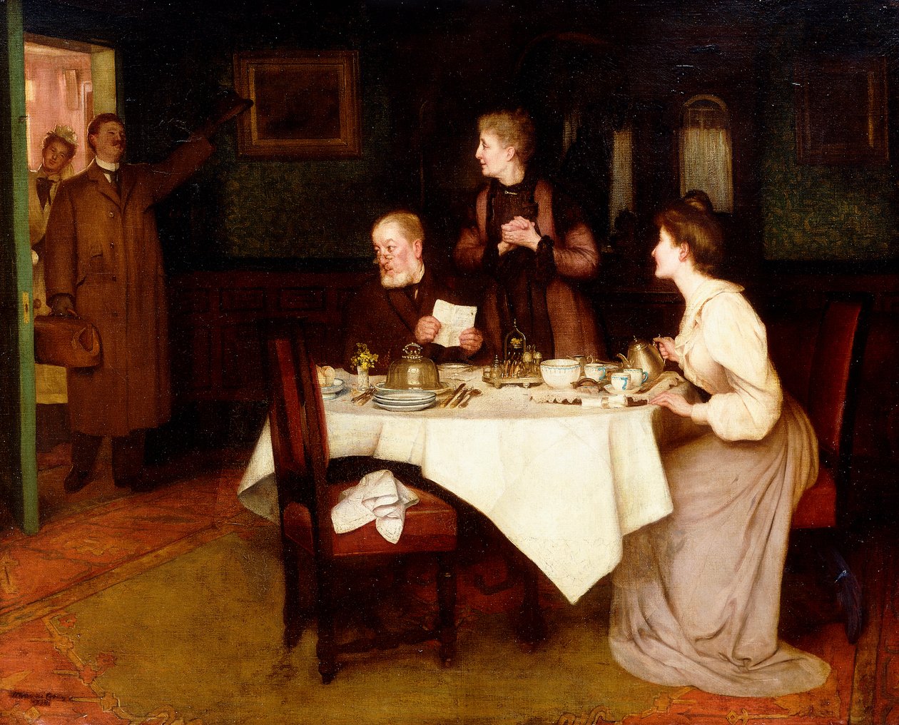 Familie på Tea av Maurice Grun