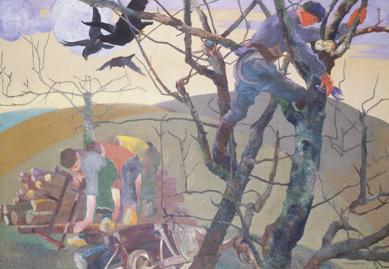 The Wood Gatherers (olje på lerret) av Maurice Langaskens