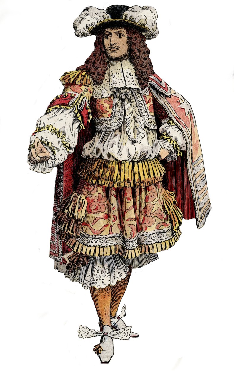 French king Louis XIV - Chromotypography in “” Le Roy Soleil”” (Louis XIV) by Gustave Toutwelve, Illustration by Maurice Leloir (1853-1940) av Maurice Leloir