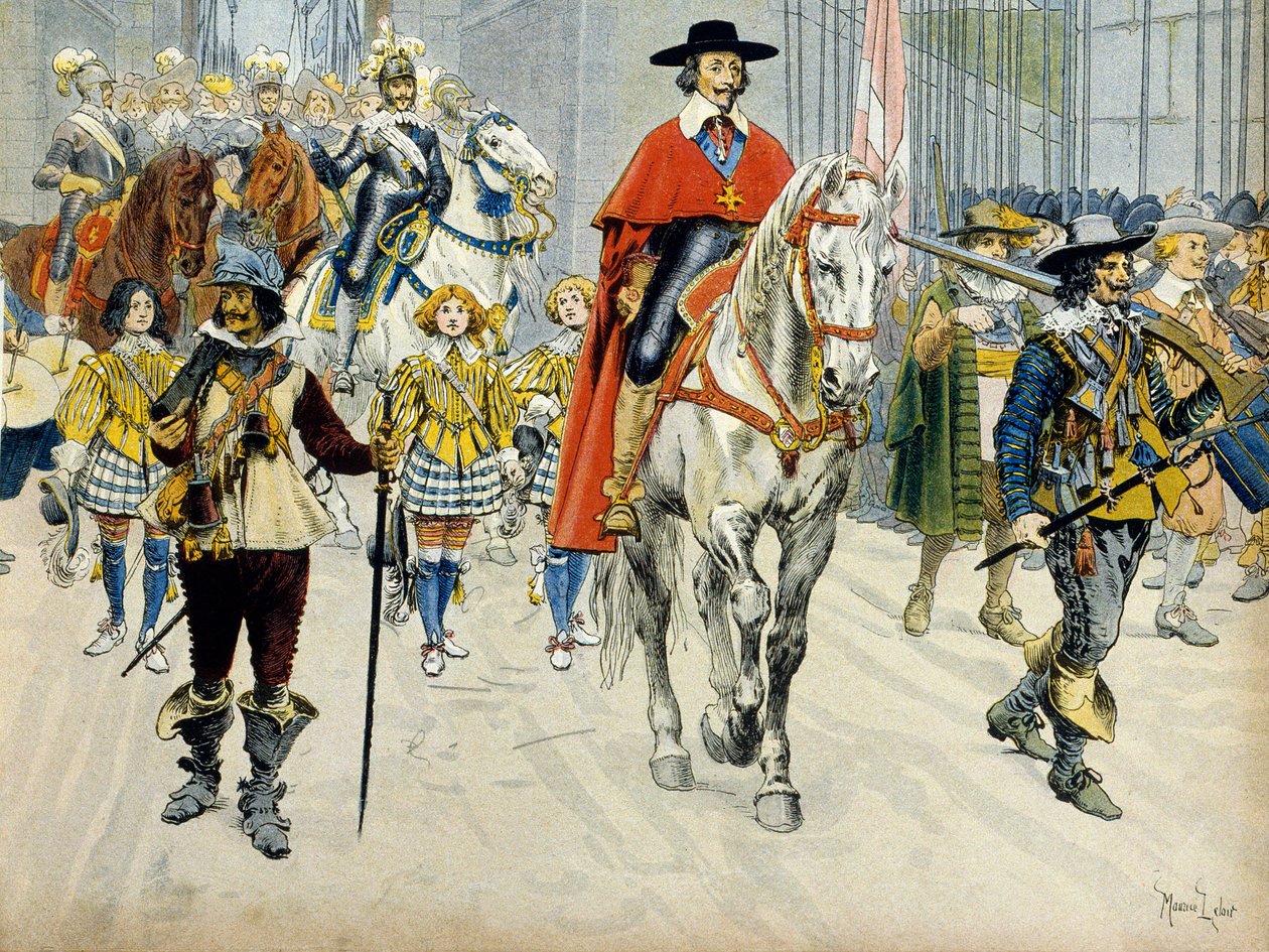 Frankrikes historie: Entrment av kong Ludvig XIII (1601-1643) og kardinal Richelieu (Armand Jean du Plessis av Maurice Leloir