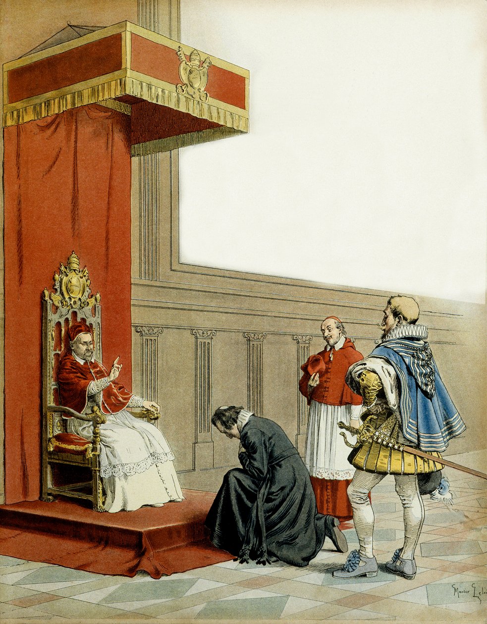 Frankrikes historie: Presentasjon av Abbe Armand de Cardinal de Richelieu (Armand Jean du Plessis av Maurice Leloir