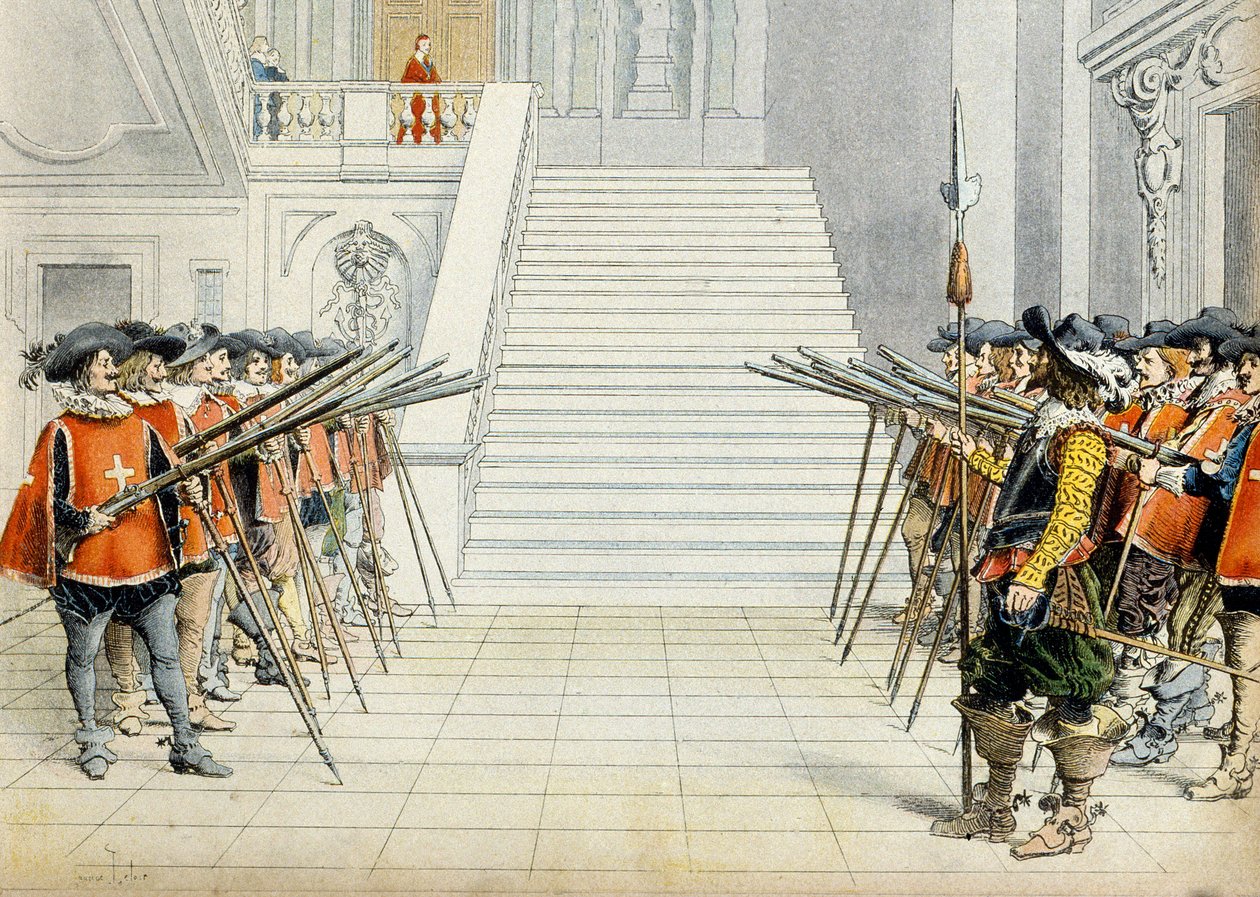 Frankrikes historie: Vakten til kardinal Richelieu (Armand Jean du Plessis av Maurice Leloir