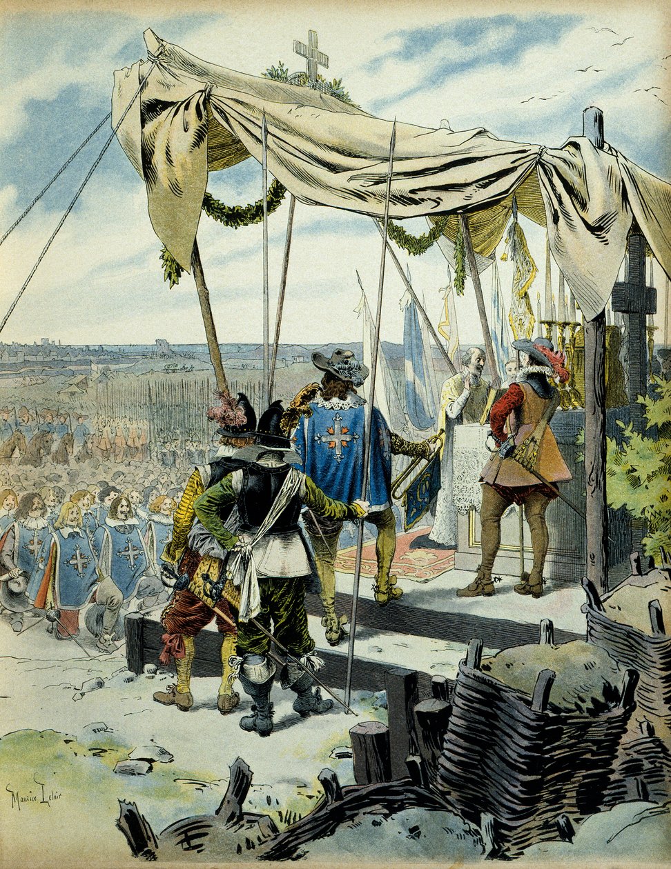 Frankrikes historie: setet til La Rochelle i 1627-1628. Kardinal Richelieu av Maurice Leloir