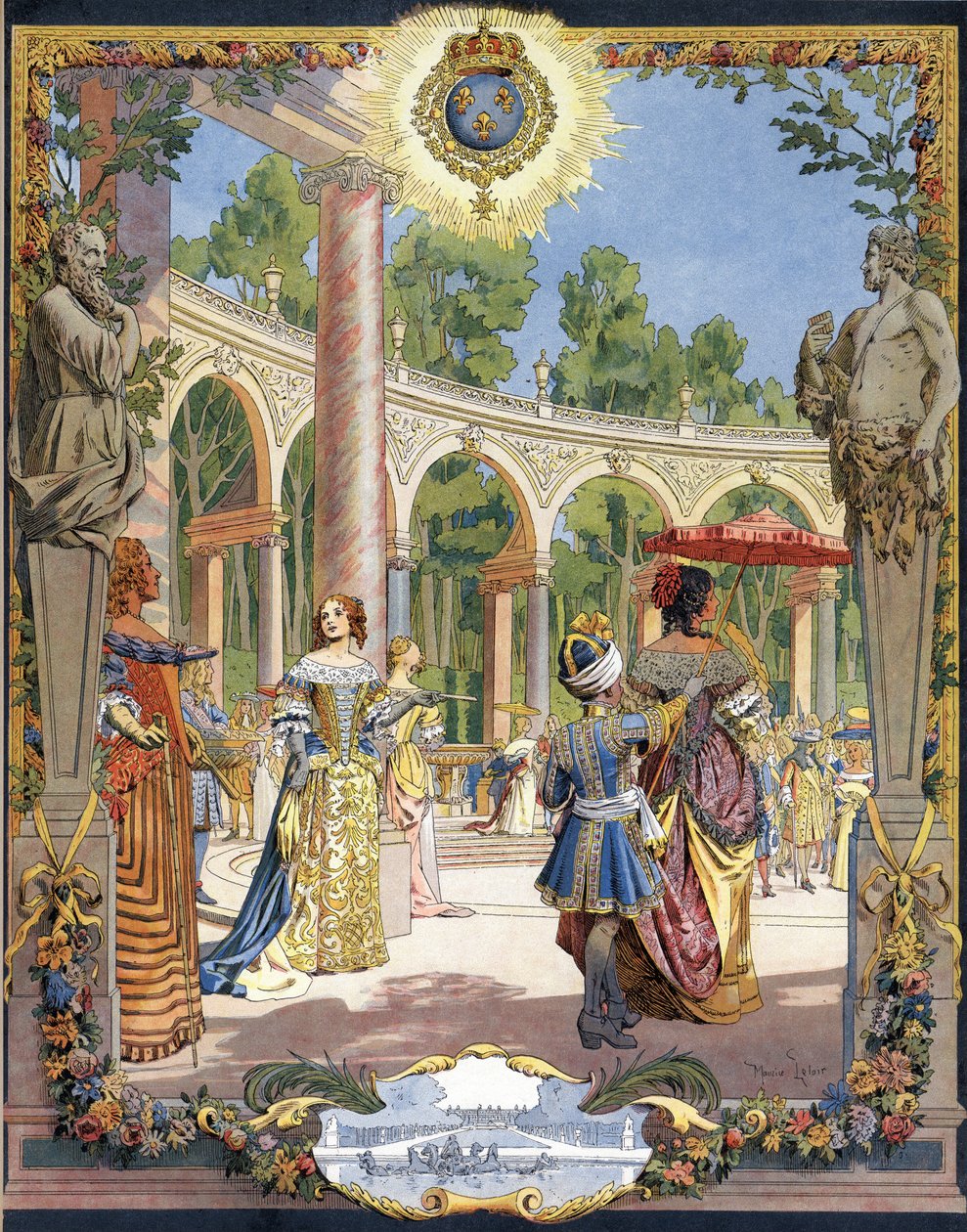 King Louis XIV known as The Sun King (King Sun or Louis the Great av Maurice Leloir