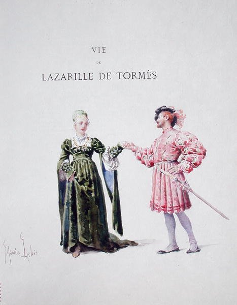 Lazarillo de Tormes med en kvinne, fra 