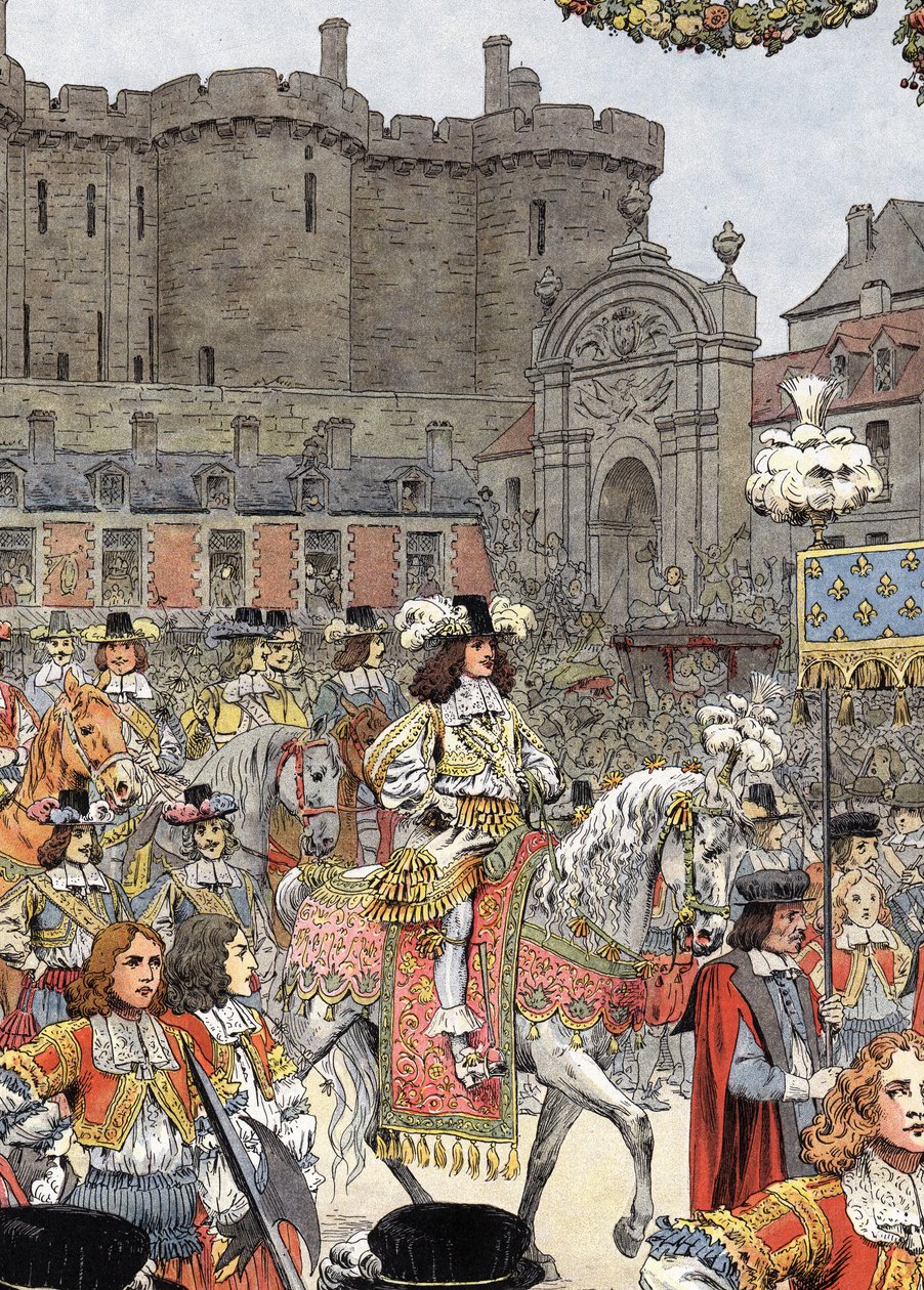 Louis XIV entered Paris, known as Le Roi-Soleil (King Soleil or Louis the Grand av Maurice Leloir