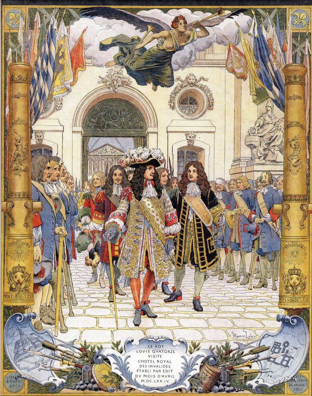 Louis XIV, kjent som Le Roi-Soleil (King Soleil eller Louis the Grand av Maurice Leloir