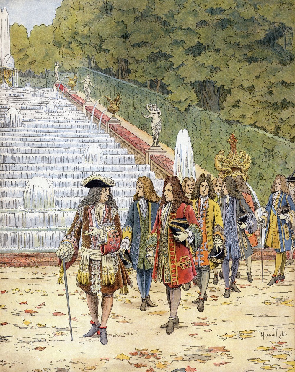 Ludvig XIV, kjent som Solkongen (Kong Sun eller Ludvig den Store av Maurice Leloir
