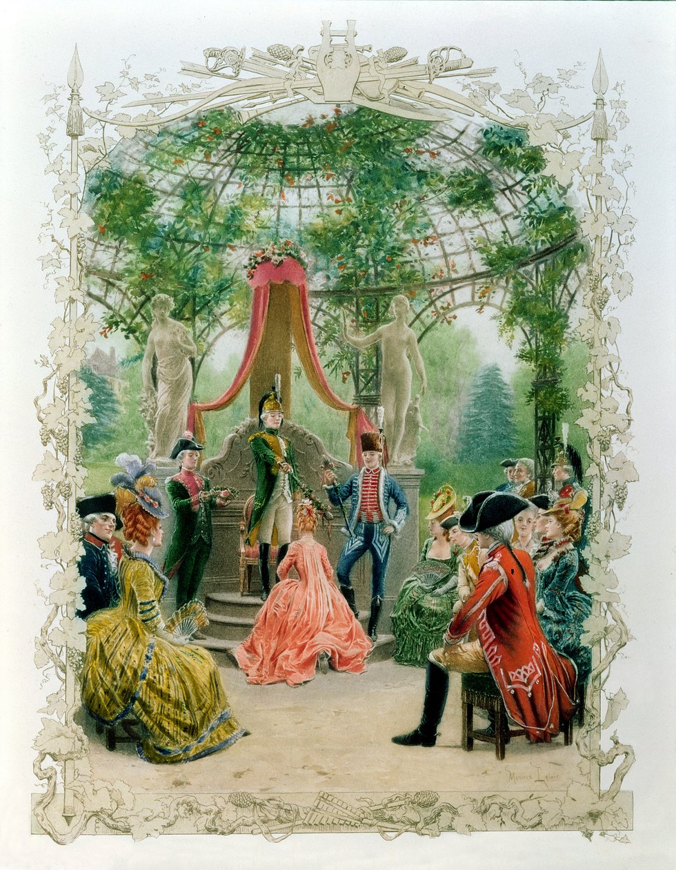 Frimurerinnvielsesseremoni av en dame frimurer i ca. 1785, 1890 av Maurice Leloir