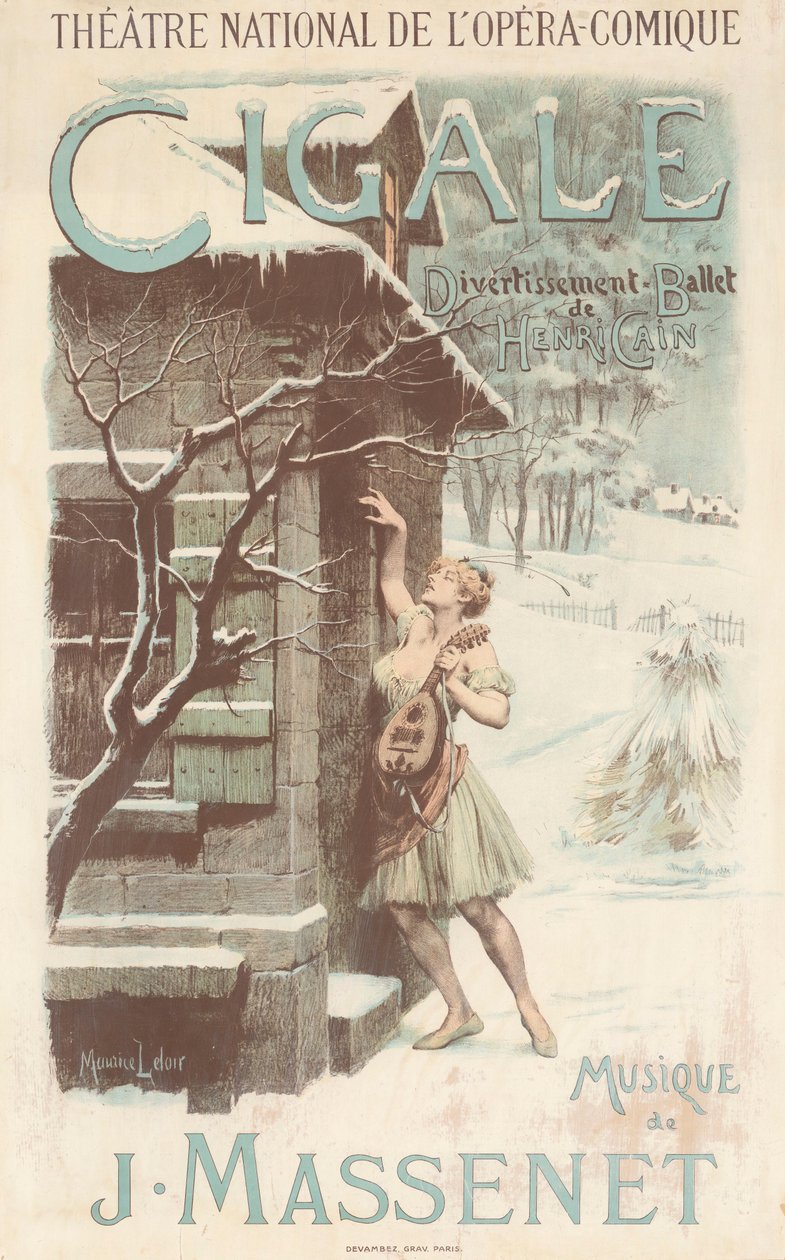 Plakat for balletten Cigale av Jules Massenet, 1904. av Maurice Leloir
