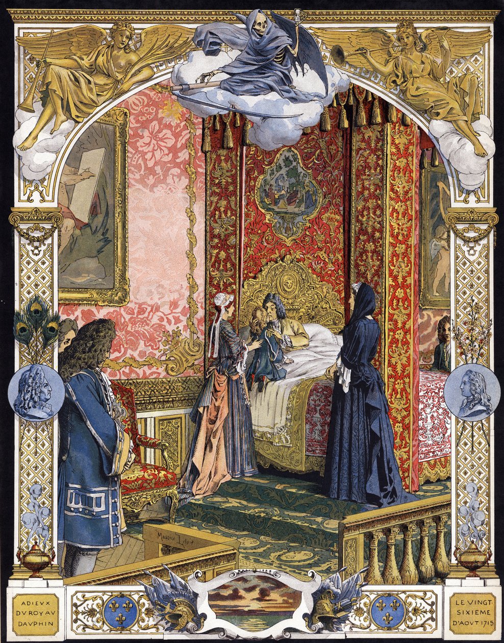 Presented by his housekeeper, Madame de Ventadour (Charlotte de la Mothe Houdancourt av Maurice Leloir
