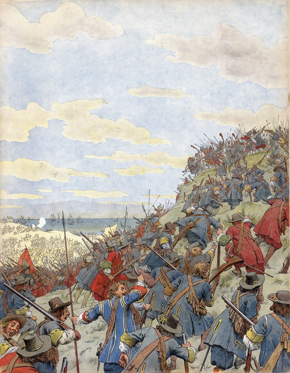 Slaget ved sanddynene (nær Dunkirk) av Maurice Leloir
