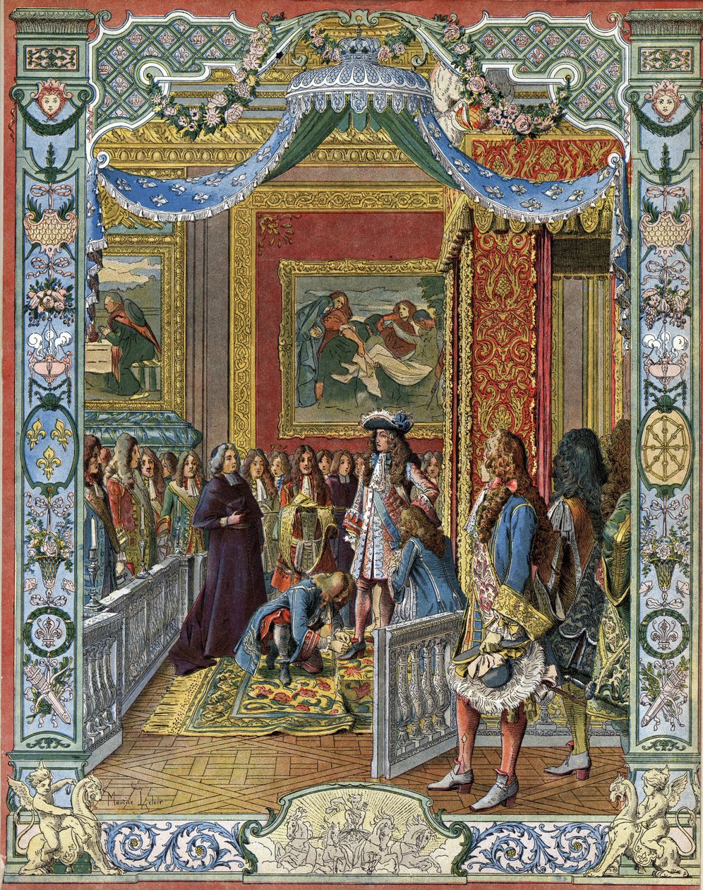 The rise of King Louis XIV known as the Sun King (King Sun or Louis the Great av Maurice Leloir