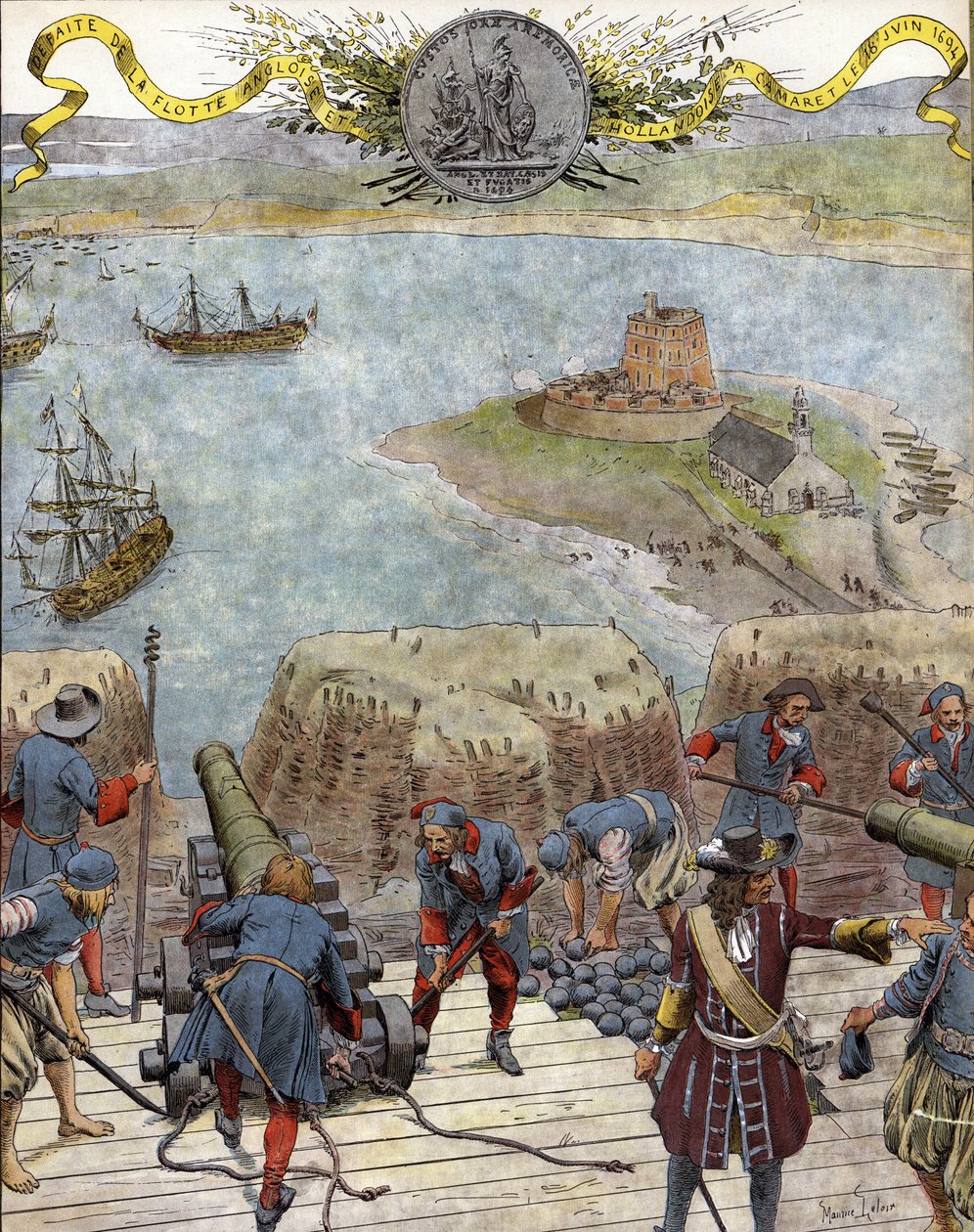 War of the League of Augsburg: nederlag for den engelske og nederlandske flåten før Camaret (Slaget ved Camaret), 18. juni av Maurice Leloir