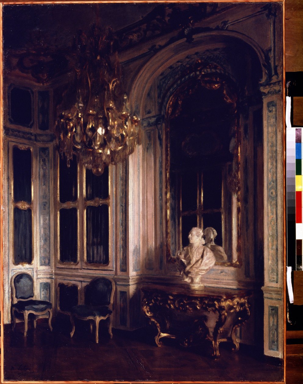 Dauphin-biblioteket i Versailles. Maleri av Maurice Lobre (1862-1951) av Maurice Lobre