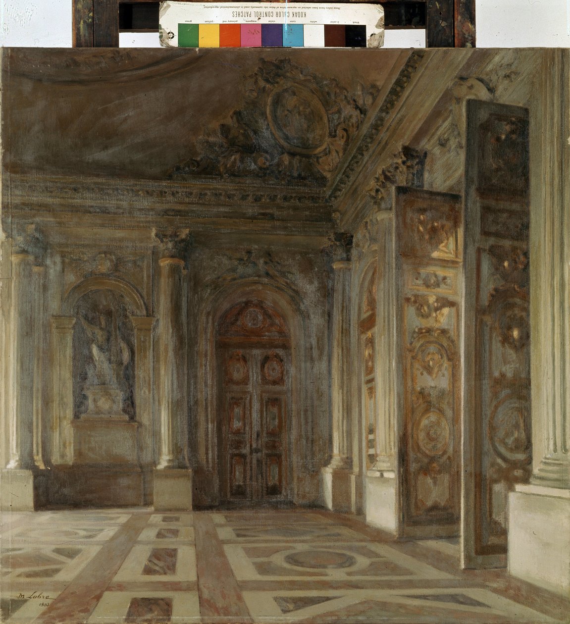 Vestibylen til Palace of Versailles (Vestibyle i Palace of Versailles). Maleri av Maurice de Lobre (1862-1951) av Maurice Lobre