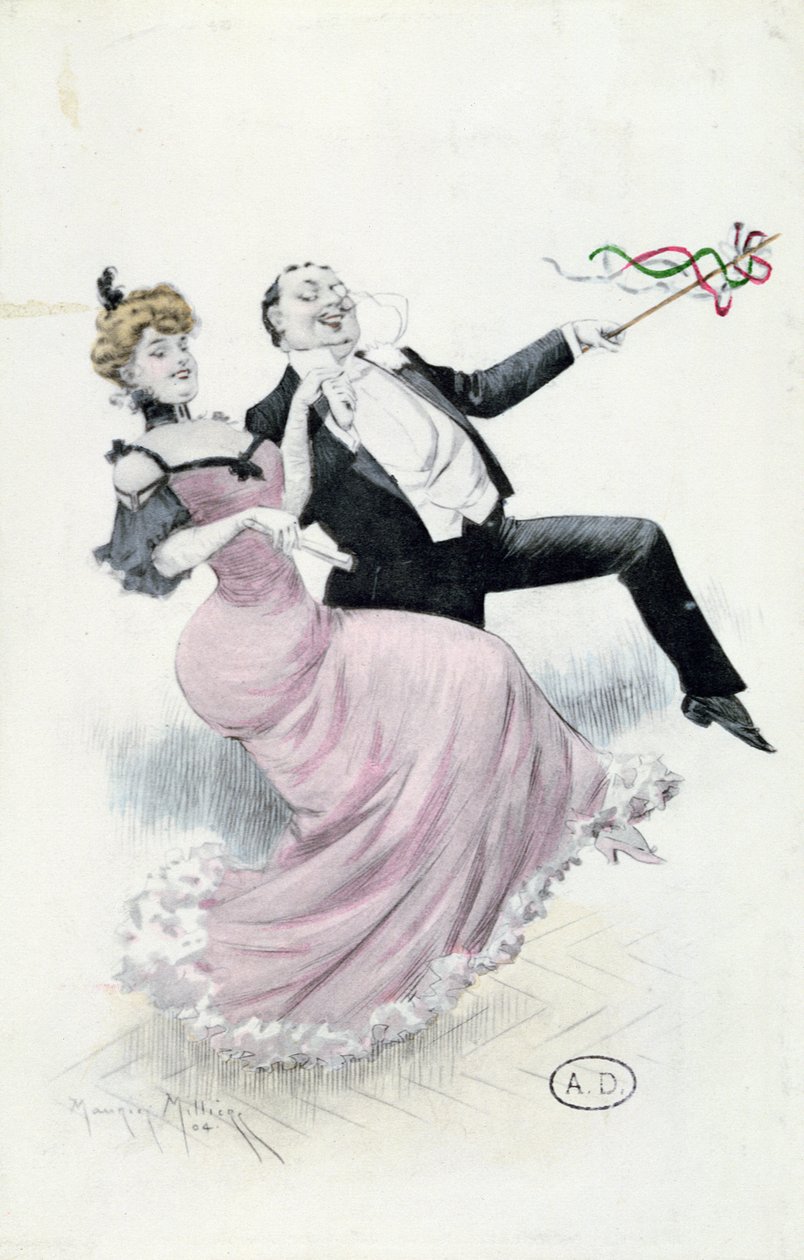 Joy of Living, postkort ca. 1900 (farge litho) av Maurice Millière
