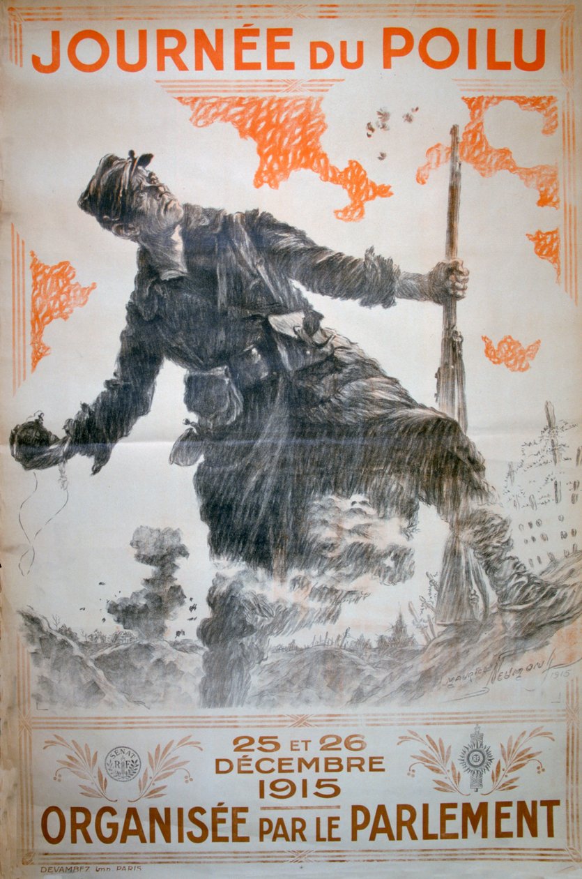 Hårete dag 25. og 26. desember 1915, fransk plakat fra første verdenskrig, 1915 av Maurice Neumont