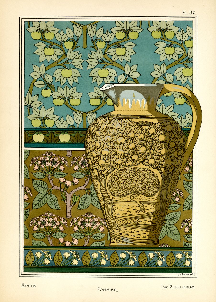 Epletreet (farge litho) av Maurice Pillard Verneuil