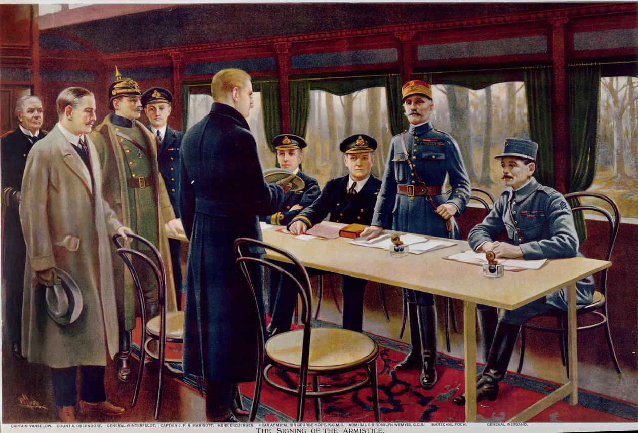 Undertegnelsen av våpenhvilen 11. november 1918 kl. 05.00 av Maurice Pillard Verneuil