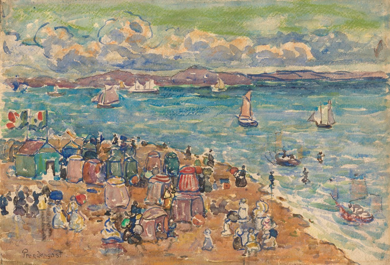 Strandscene, Saint-Malo av Maurice Prendergast