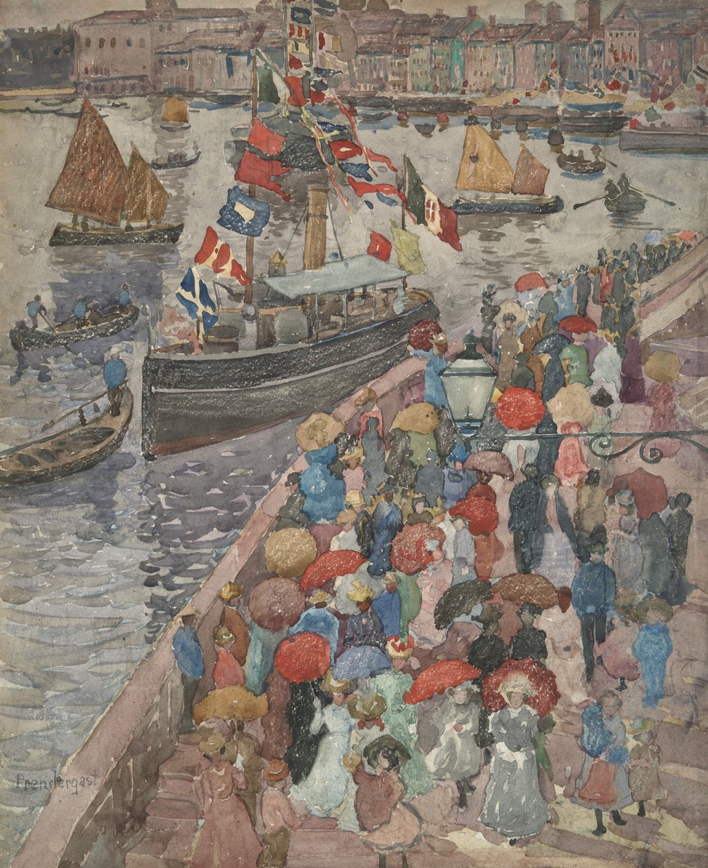 Kaien, Venezia (forside); Venetia Marina (bakside) av Maurice Prendergast