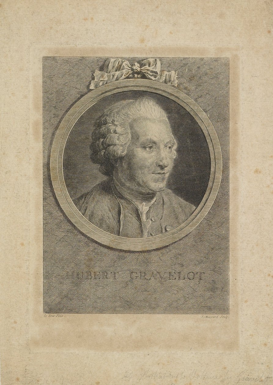 Hubert Gravelot, gravert av Jean Massard den eldre (1740-1822), ca. 1770 av Maurice Quentin de La Tour