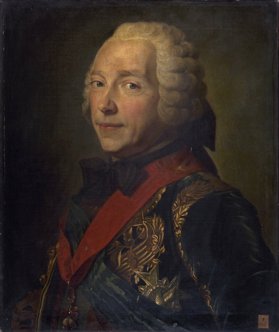 Portrett av Charles Louis Auguste Fouquet, hertug av Belle-Isle 1684-1761. av Maurice Quentin de La Tour
