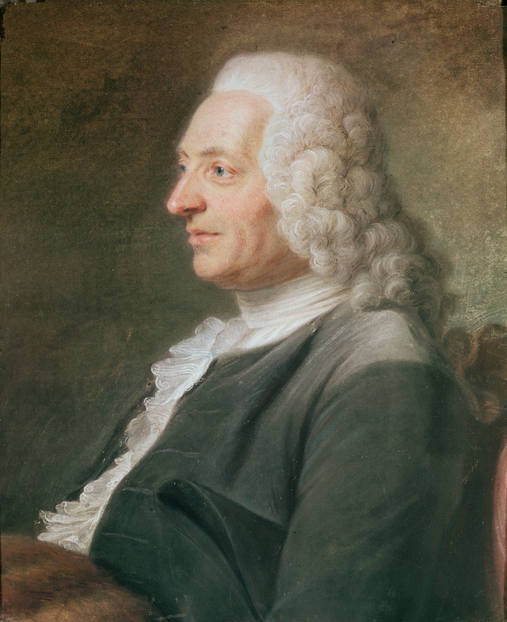 Portrett, antatt å være president Hénault (pasel på papir) av Maurice Quentin de La Tour