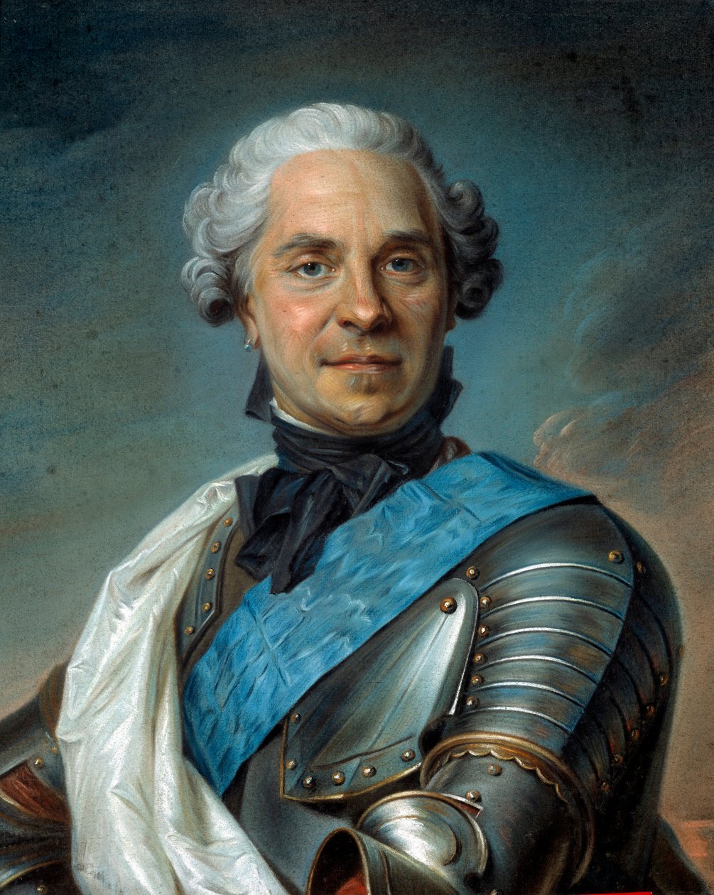 Marekalen av Sachsen: Portrett av Hermann Maurice, greve av Sachsen (1696-1750) av Maurice Quentin Delatour dit Quentin De La Tour (De Latour) (1704-1788) 1700-tallet - "" Marskalken av Sachsen"": portrett av Hermann Maurice, greve av Sachsen (1696-1750) av Maurice Quentin de La Tour
