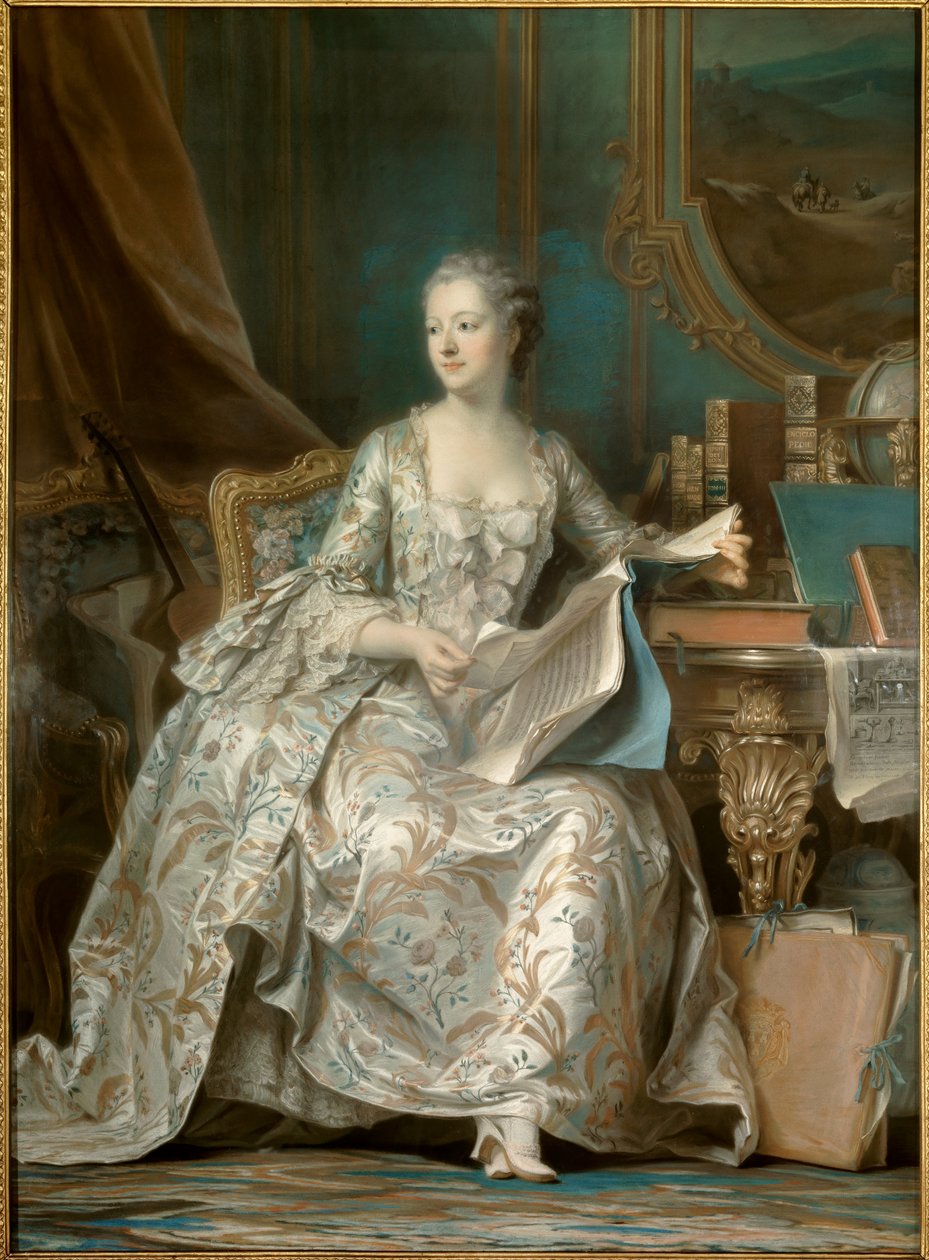 Portrett av Jeanne Antoinette Poisson, markis av Pompadour (kjent som Madame de Pompadour av Maurice Quentin de La Tour
