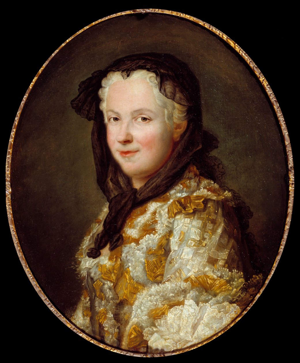 Portrett av Marie Lesczinska (Lesczynska) (1703-1768) Dronning av Frankrike Maleri av Maurice Quentin Delatour dit Quentin De La Tour eller Quentin De Latour (1704-1788) 1700-tallet Søn. 0,6x0,5 m av Maurice Quentin de La Tour
