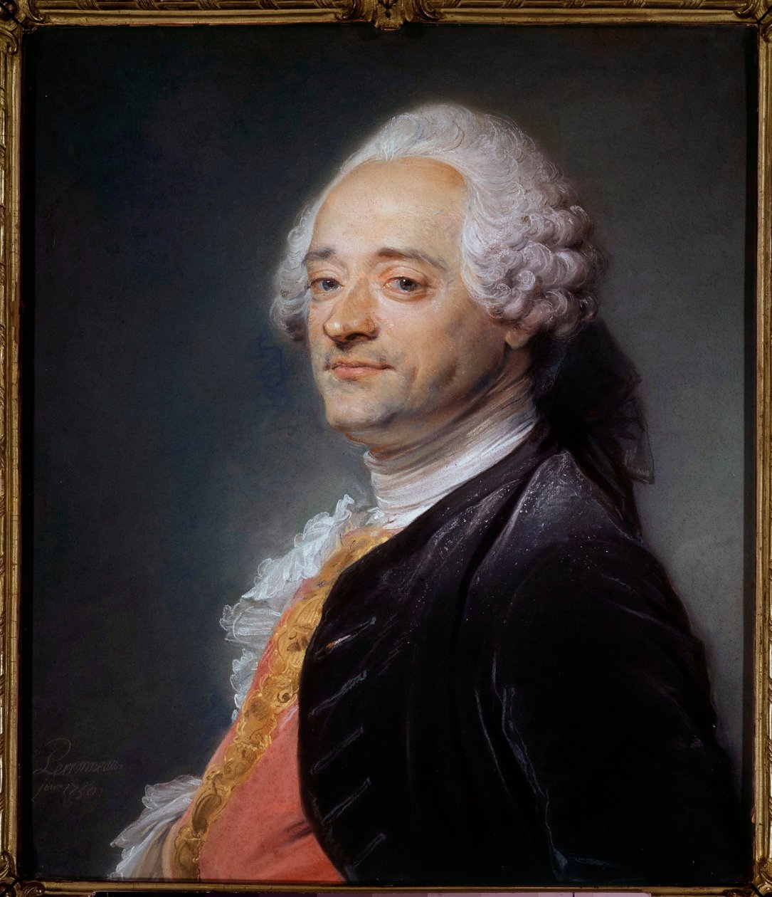 Portrett av maleren Maurice Quentin Delatour sa Quentin De La Tour eller Quentin De Latour (1704-1788) Pastellmaleri av Jean-Baptiste Perroneau (Jean Baptiste Perronneau) (1715-1783) 1750 Dim 0,56x0,48 m muse Saint Quentinyer, - Portrett av s av Maurice Quentin de La Tour