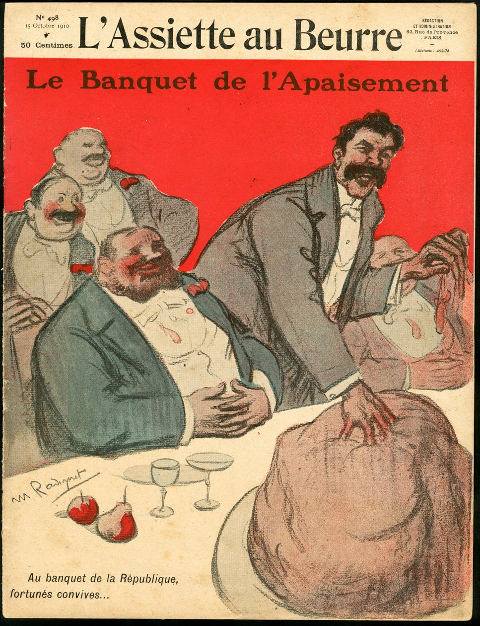 Omslag til «L’Assiette au Beurre», nummer 498, Satirical in Colors av Maurice Radiguet