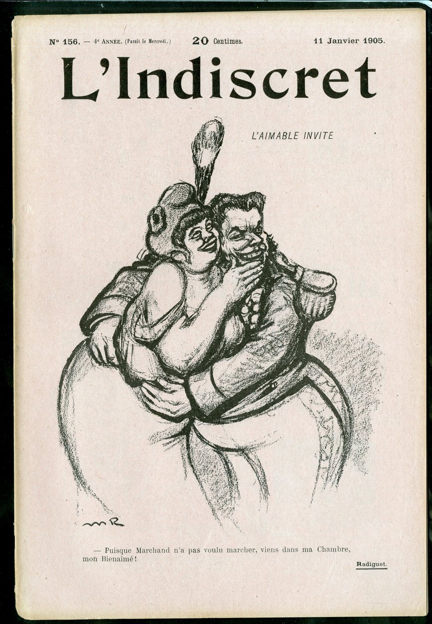 Cover av ""L'Indiscret"", Satirical in B & W av Maurice Radiguet