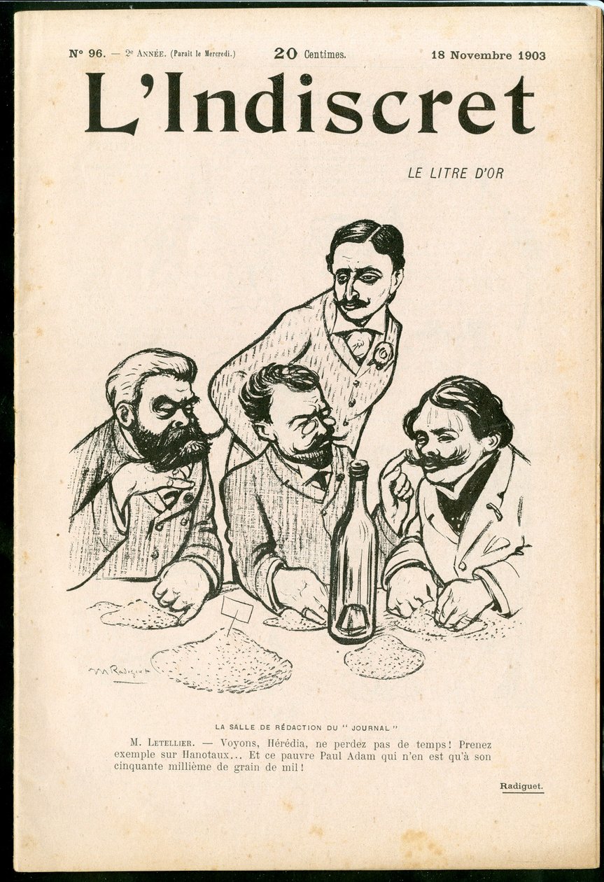 Cover av ""L'Indiscret"", Satirical in B & W av Maurice Radiguet