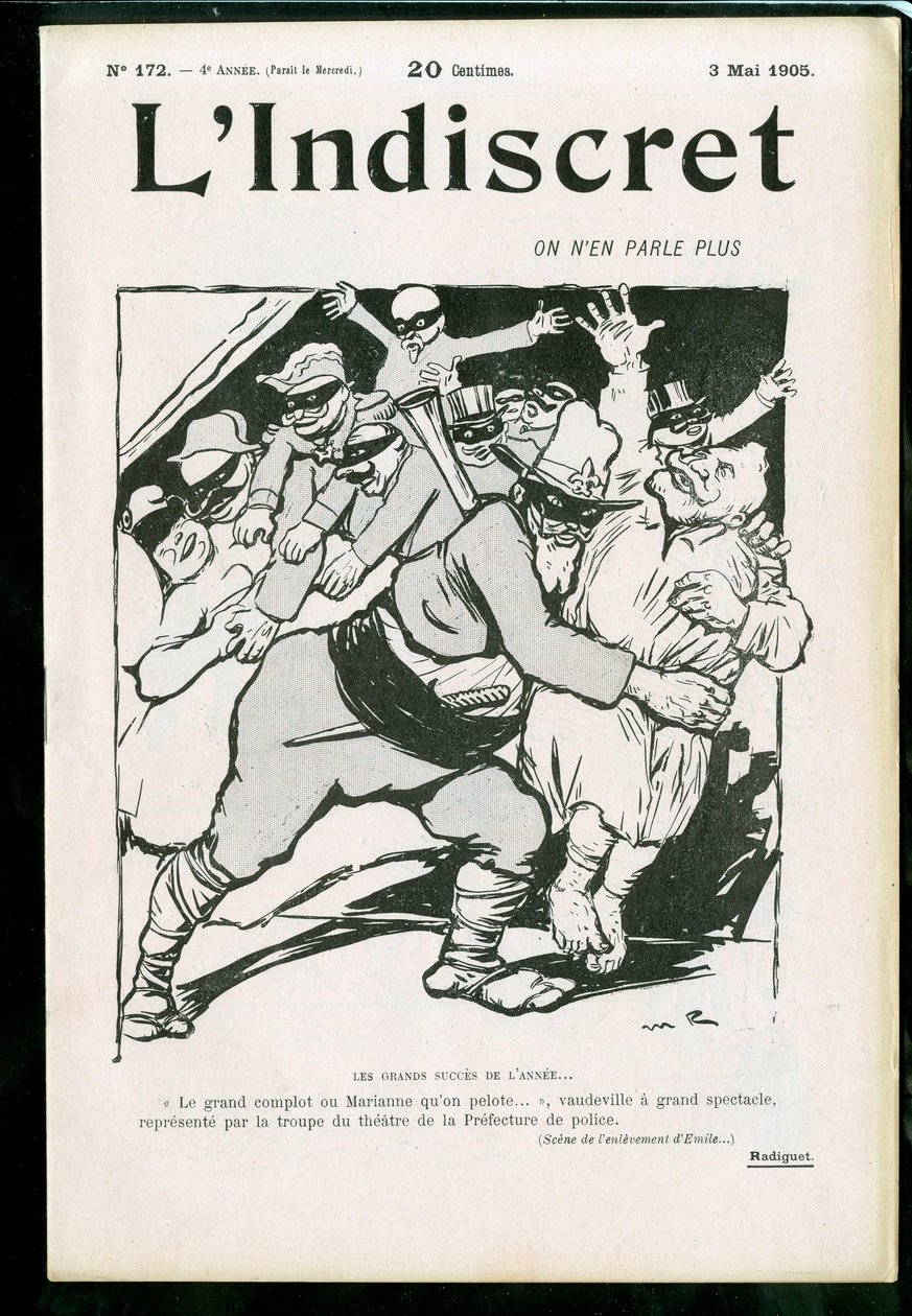 Cover av ""L'Indiscret"", Satirical in B & W av Maurice Radiguet