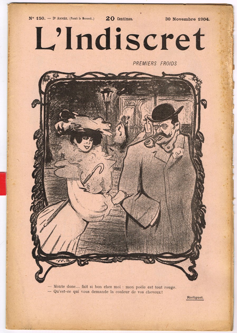 Cover av ""L'Indiscret"", Satirical in B & W av Maurice Radiguet