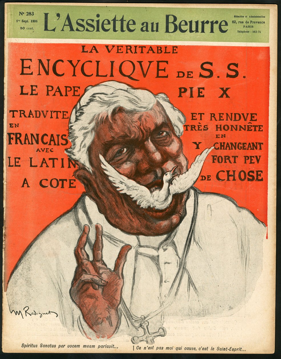 Omslag til "" The Butter Plate"", nummer 283, Satirical in Colors av Maurice Radiguet