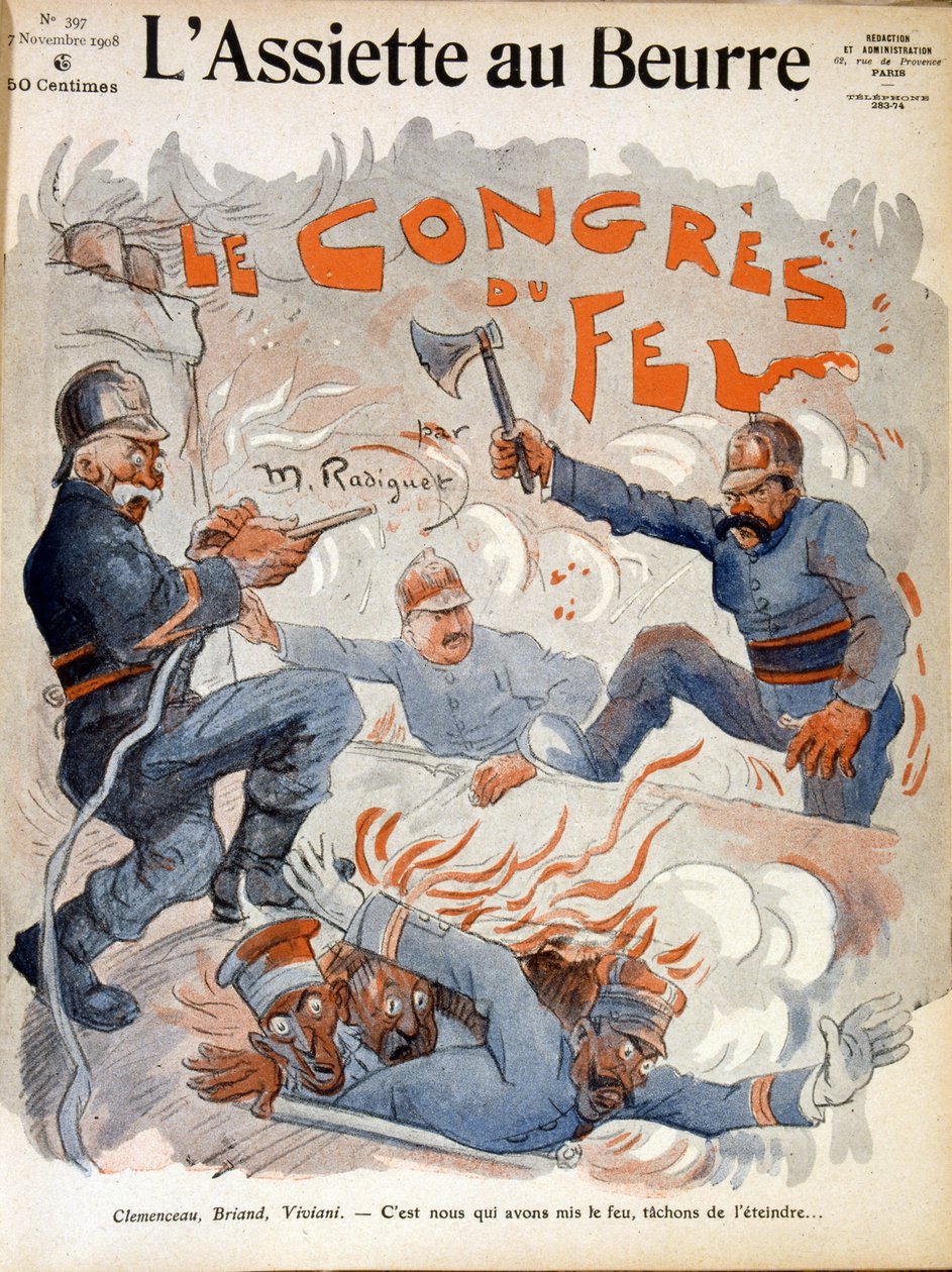 Franske statsmenn Aristide Briand, Georges Clemenceau og Rene Viviani av Maurice Radiguet