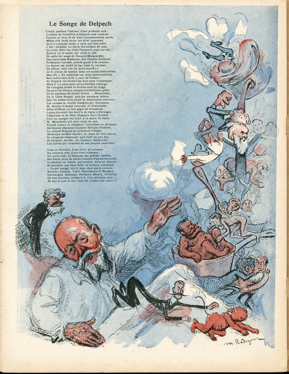 The Butter Plate, nummer 195, satirisk i farge av Maurice Radiguet