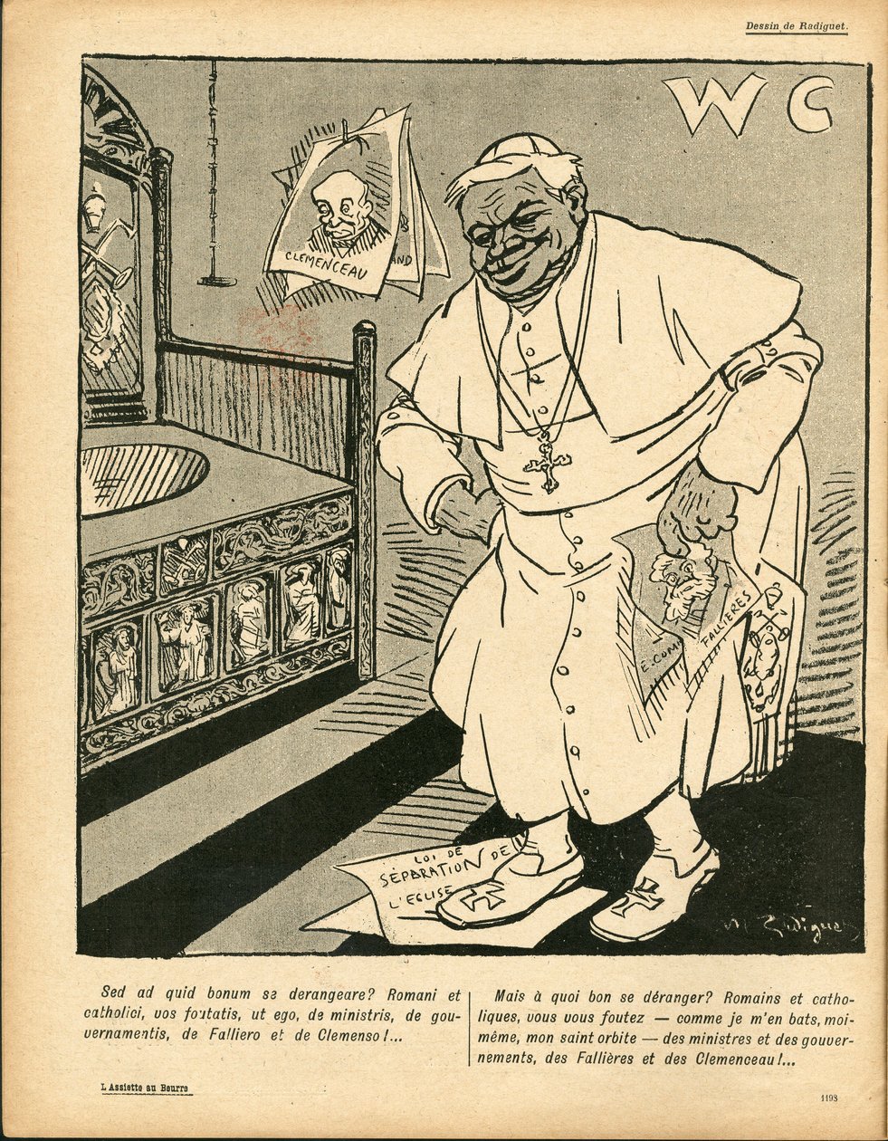 L'Assiette au Beurre, nummer 283, satirisk i svart-hvitt av Maurice Radiguet